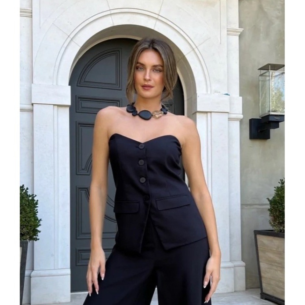 Benaar Pia Strapless Top Black Size Large New